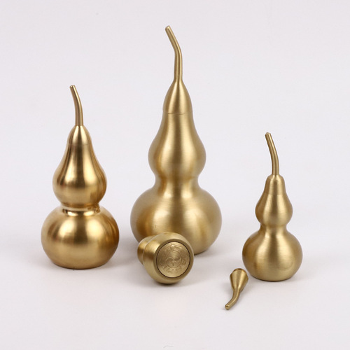 Copper gourd wholesale pendants for home use door-to-door Five Emperors Coins pendants pure copper gourd ornaments glossy copper crafts