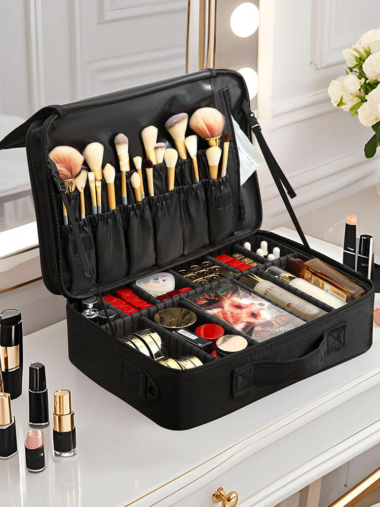 Bolsa de cosméticos de gran capacidad Bolsa de almacenamiento de cosméticos de viaje portátil para mujer