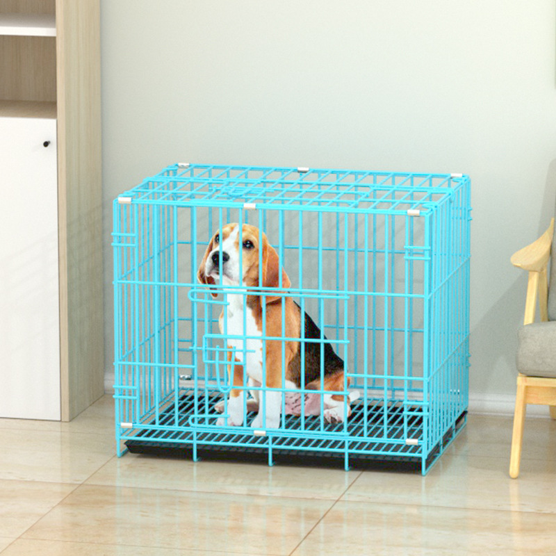 亚马逊宠物狗笼可折叠带厕所铁丝笼大中小型犬宠物狗窝狗舍狗笼子