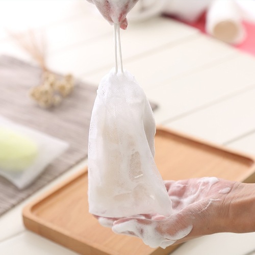 Double-layer foaming net facial foaming net handmade soap foaming net bubble bag bunch mouth type facial cleanser soap net wholesale