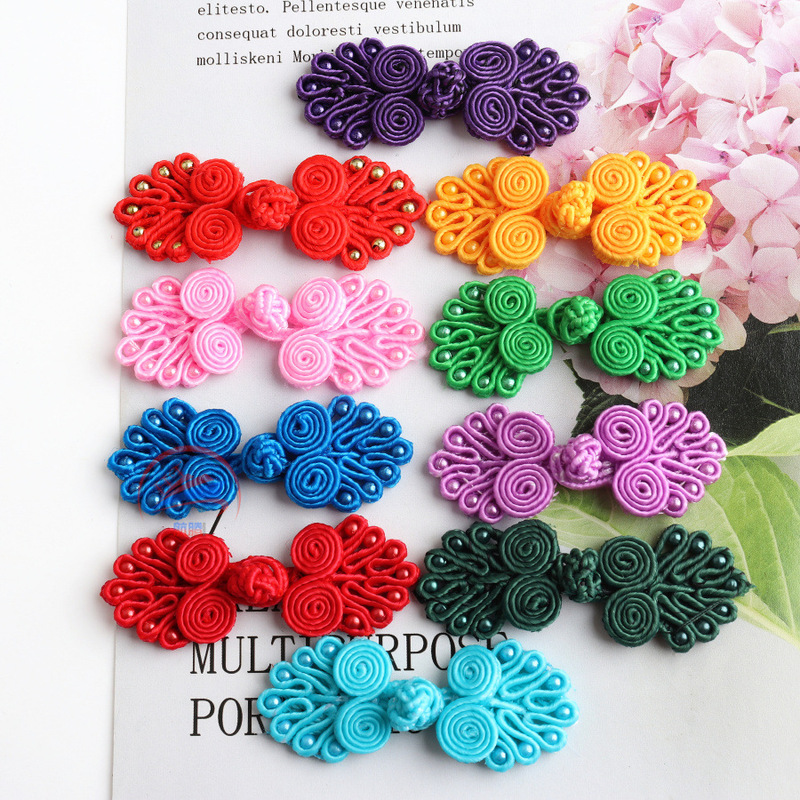 Seven-Bead Cheongsam Button Wedding Candy Box Invitation Decoration Button Handmade Tang Suit Chinese Style Black Buttons Wholesale