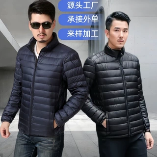 跨境立领排骨轻薄棉服男短款秋冬加大码保暖棉衣休闲宽松棉袄外套