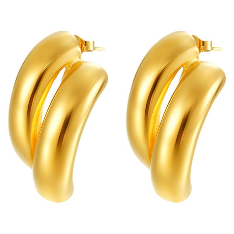 Pendientes fundidos irregularmente dorados MS - 604