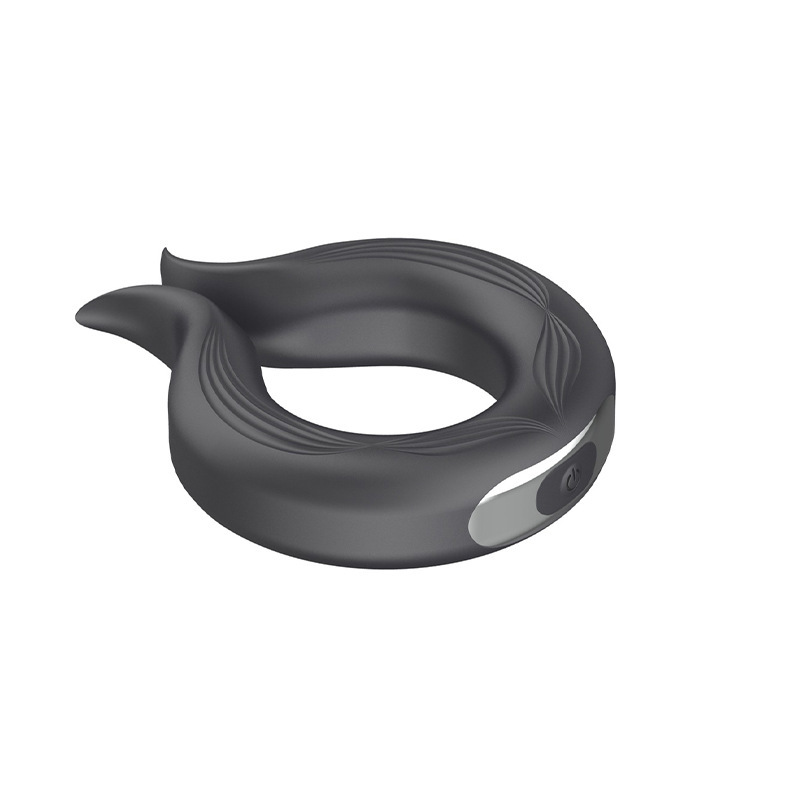Rechargeable Vibrating Prostate Massager with Locking Ring, Silicone, Black — detail image 5