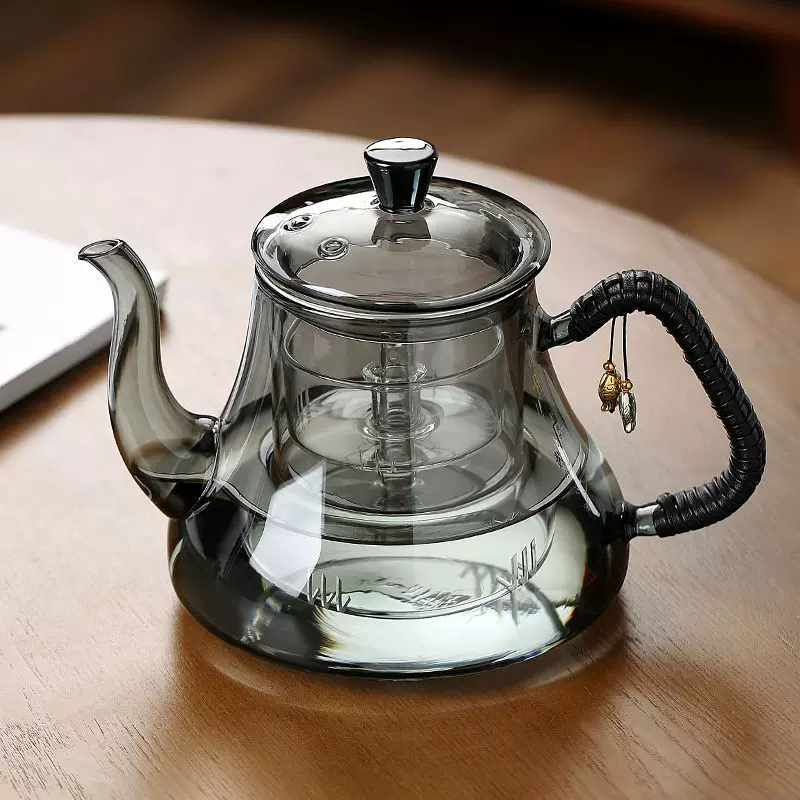 茶壶电淘炉泡茶壶耐茶壶花草茶具一体茶壶烟灰玻璃蒸茶壶蒸煮高温