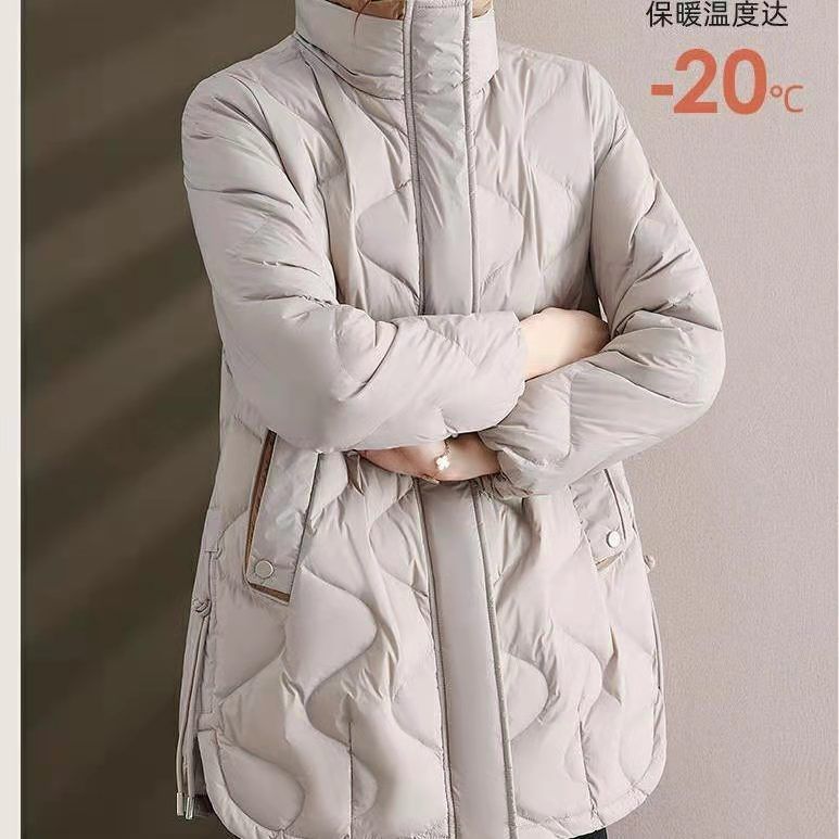 冬季羽绒服女中长款立领长袖2025年新款韩版洋气保暖中年妈妈外套