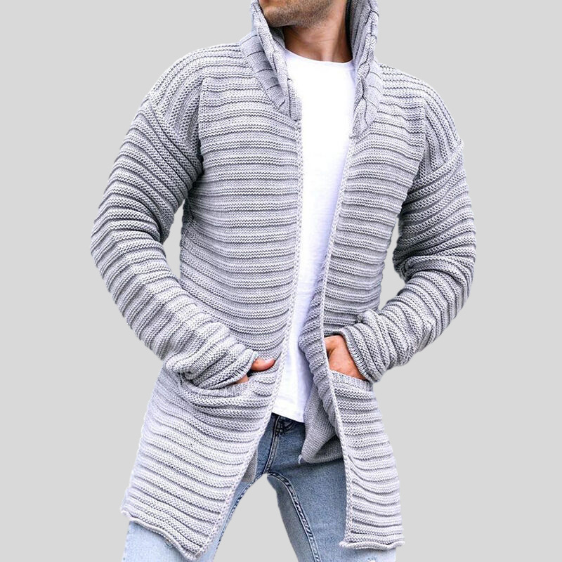 2023 Otoño e Invierno Nuevo cardigan de color sólido cuello alto de manga larga suéter de punto abrigo transfronterizo Amazon suéter europeo y americano