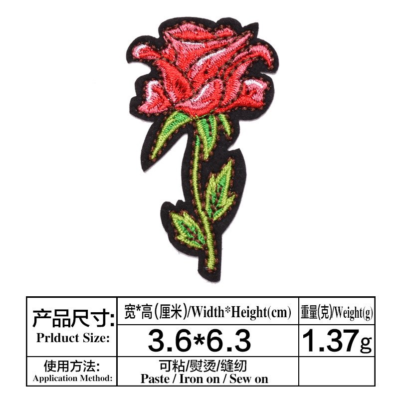 Nuevo personalizado autoadhesivo pegatinas de tela moda Rosa mariposa autoadhesivo bordado parche pegatinas ropa pegatinas