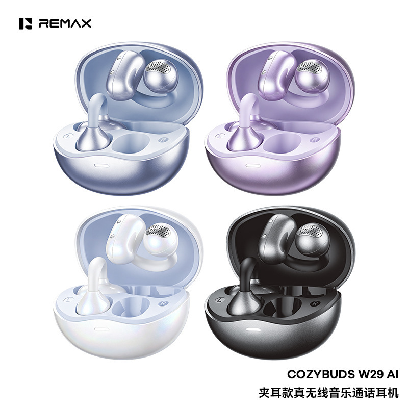 REMAX clip-on OWS true wireless music and call Bluetooth earphones, open-style high-definition compact earphones W29