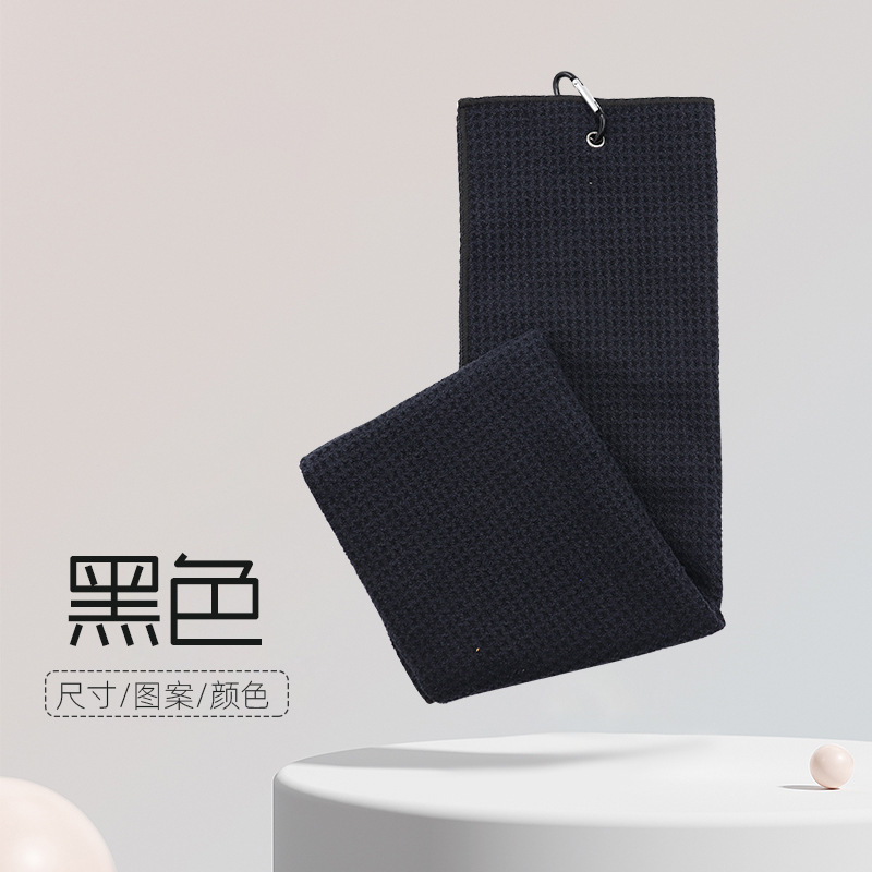 ゴルフタオル三つ折りスポーツ超細繊維ワッフル磨きボールタオルパイナップルプリント刺繍ロゴ|undefined