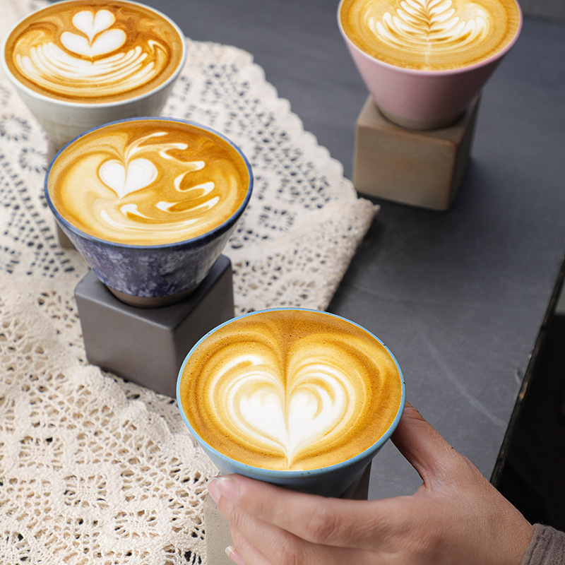 Cubo creativo Tipo de gres taza de café transfronteriza de cerámica vintage latte Garland taza subred rojo tarde taza de té