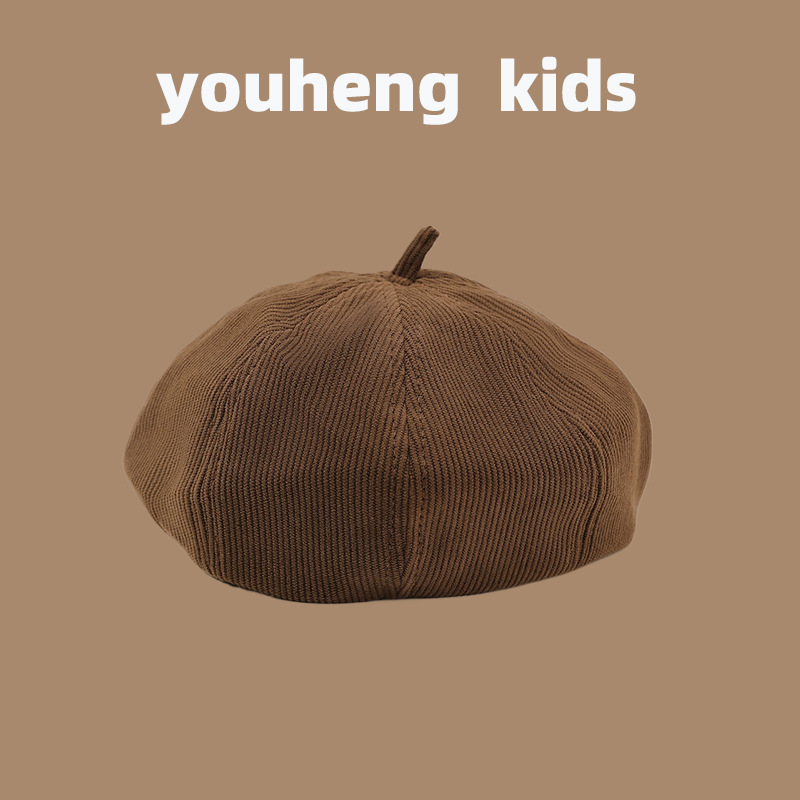 Coreano simple sombrero de calabaza para niños de color sólido bebés ocio abrigo boina para niños y niñas retro versátil sombrero pintor