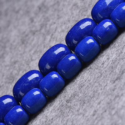 DIY工藝串珠 藍礦石桶珠半成品 寶石青金藍柱子 隔珠