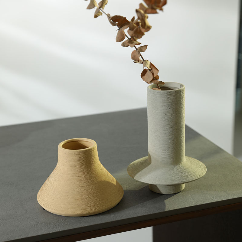 Wabiji ins estilo sala de estar simple arreglo floral seco color cepillado jarrón de cerámica decoración creativa decoración del hogar