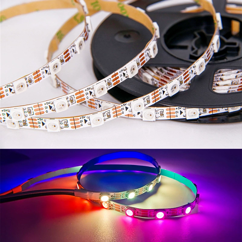 Светодиодная лента 5050 SMD, 5В/12В, 5.5 мм, 30/60 светодиодов/м, варианты IP20/IP66