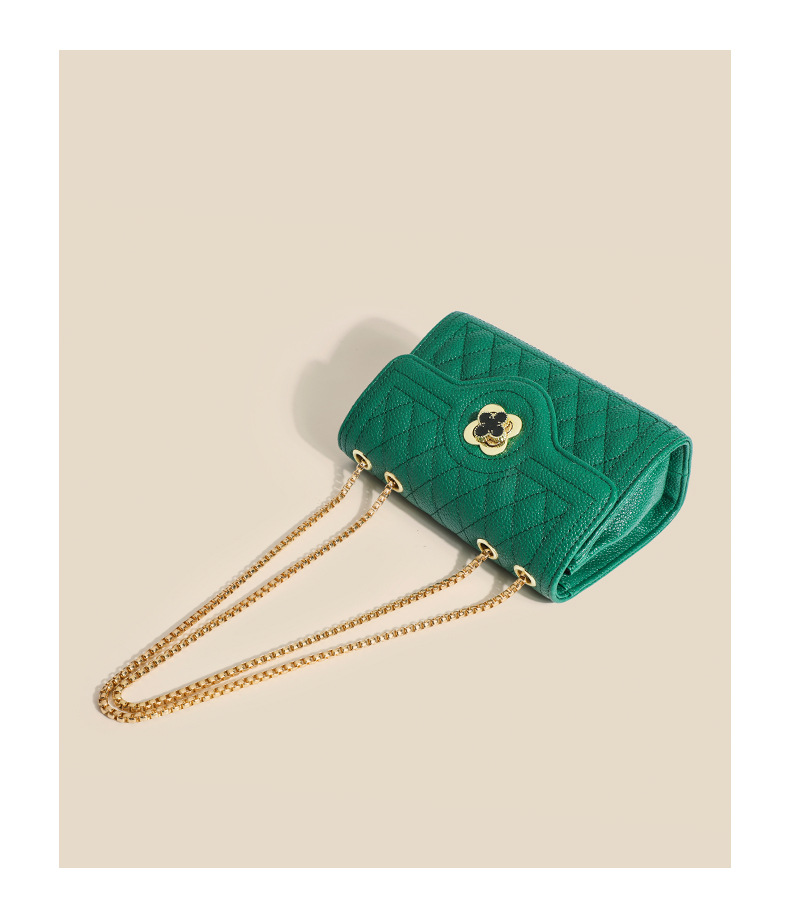 Borsa in caviale con diamanti a quadrifoglio per donna Borsa a tracolla singola con tracolla a spalla singola con temperamento di nuova moda estiva 2024_voghion.com