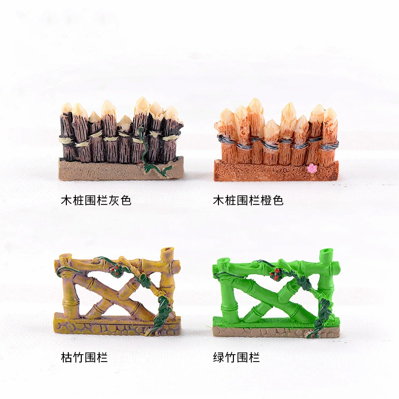 Мох микро пейзаж Смола Мини 5 рядов заостренный забор DIY сборка небольшие украшения небольшое пространство