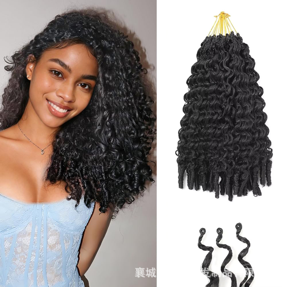 Birmania rollo Birmania rizado ganchillo peluca africana venta caliente pequeño rollo trenzado suelto extensión de cabello espiral rollo