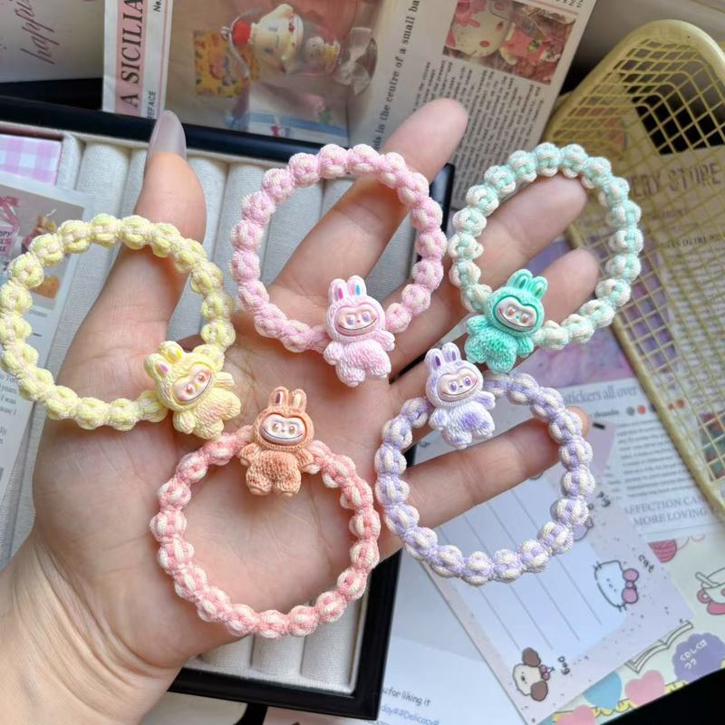 キュートでかわいいネットセレブラブブヘアバンドカラフルな編み込みヘアロープインガールスイートカップル親友ヘアロープヘアアクセサリー|undefined