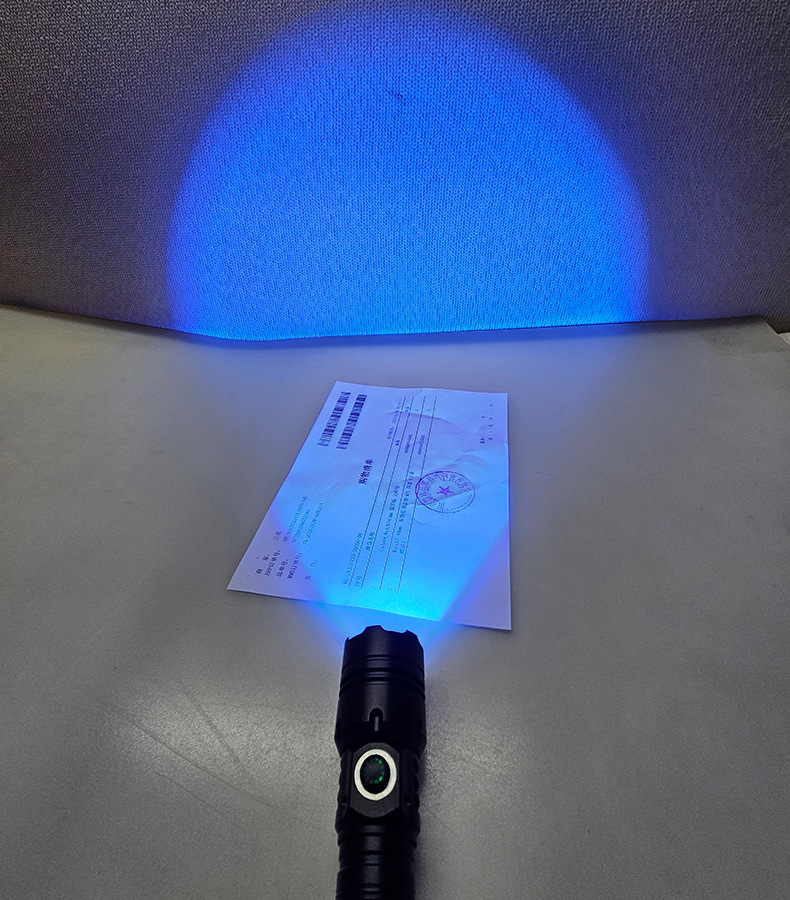 New Uv Lamp with Zoom, 365Nm Purple Light Flashlight for Detecting Cat Fleas, Fluorescent Agents, and Banknotes, Made of Aluminum Alloy, Rechargeable Lighting