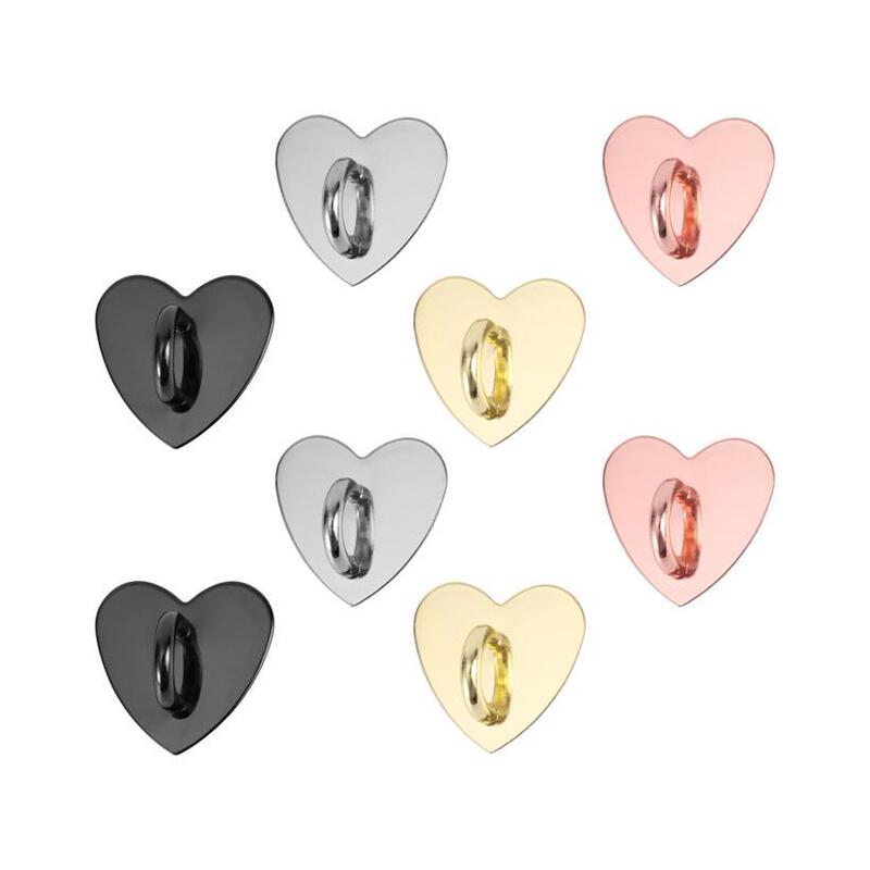 Heart-Shaped Phone Ring Holder Metal Ring Stand Heart-Shaped Adhesive Phone Grip Ring Sticker Phone Charm Hook Ring
