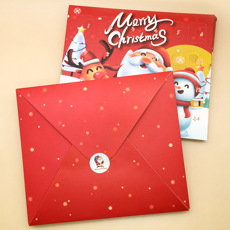 Amazon Venta caliente 24 días calendario cuenta atrás Navidad sorpresa ciego caja set DIY pulsera hecha a mano para niños