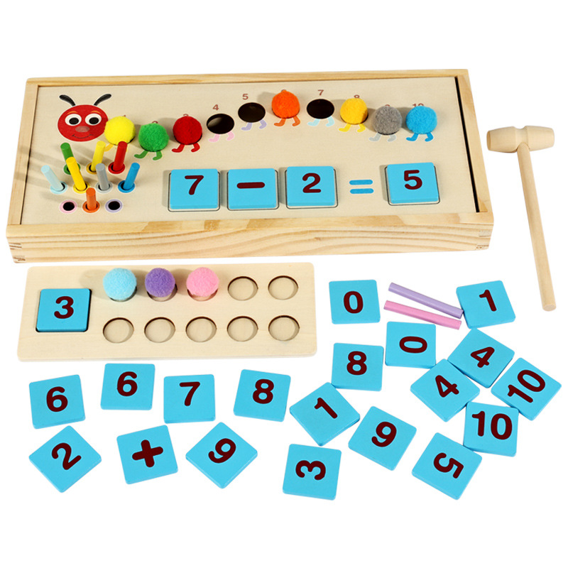 Tablero logarítmica multifuncional Tablero de dibujo Tool de enseñanza Montessori Jardín de infantes Juguetes de educación temprana para bebés Juego de rompecabezas Cognición de formas