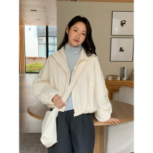 THE MIND配包包立领保暖棉服女2025冬新款韩版宽松短款外套T5681D