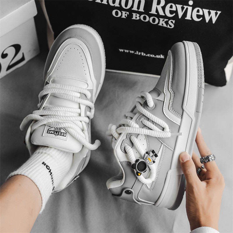 Herren Skaterschuhe Mit Dicker Sohle In Weiß Modisch Und Lässig_voghion.com
