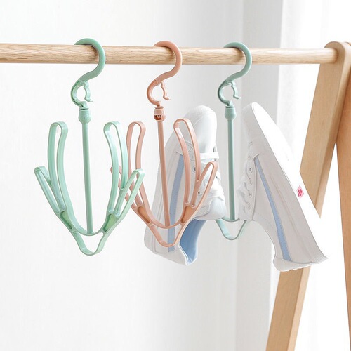 Street stall supply creative multifunctional clothes hanger shoe drying rack windproof double hook balcony shoe drying rack hook drying rack wholesale