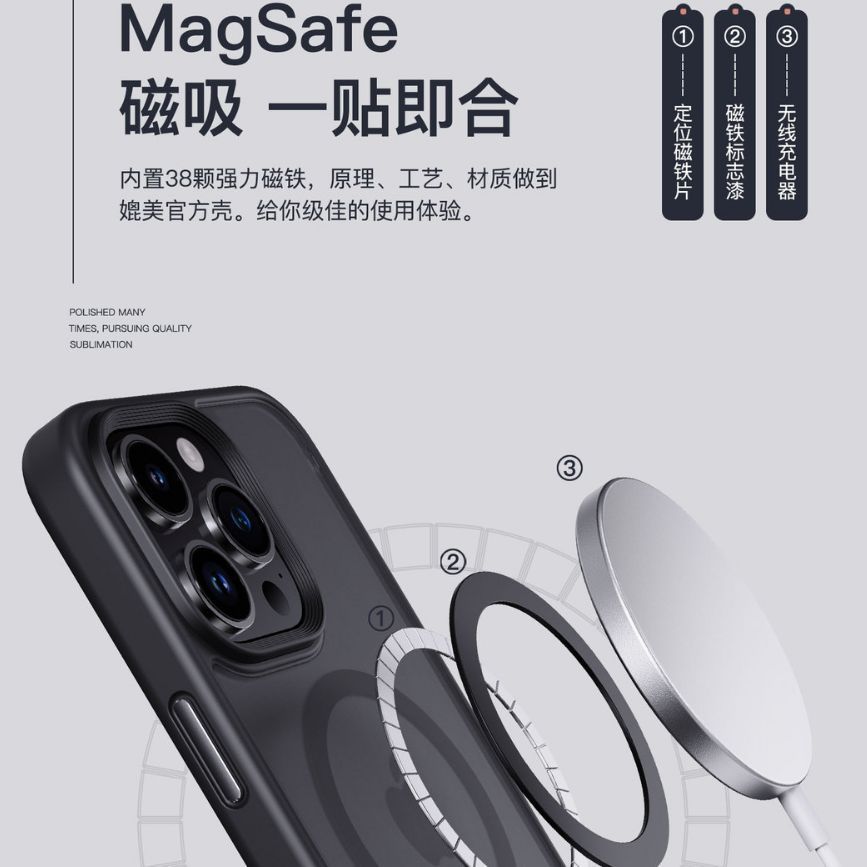 Funda magnética MagSafe para iPhone 15, compatible con el teléfono Apple 15 Pro Max, con diseño moderno y mate.