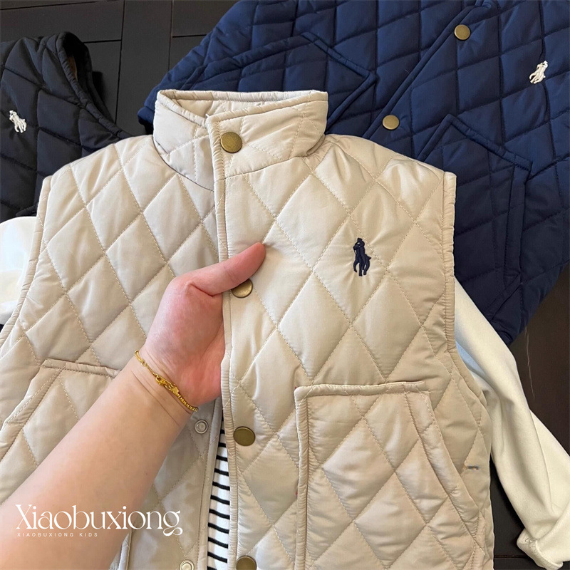 小布熊 Children's demi-season vest for men and women, fleece tank top for leisure, jacket, with embroidery
