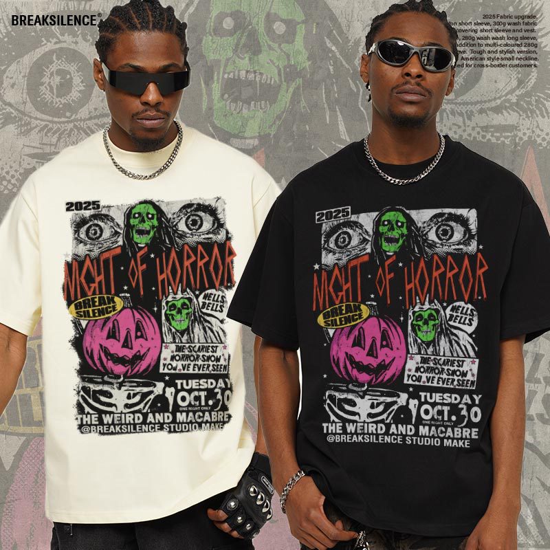2025 Cross-border Summer All Saints Carnival Street Graffiti Fried Snowflake Pure Cotton Men's T-shirt White Ink Printing Short-sleeved Men's Fashion