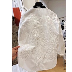 特大码300斤高级独特重工刺绣新中式轻国风长袖衬衫男女春秋上衣
