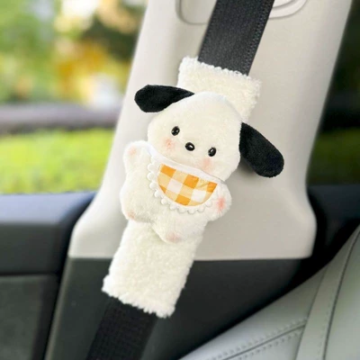 Seat belt shoulder pad | Car Protective Cover Safety - white-yellow-towel-parchia-20cm7cm