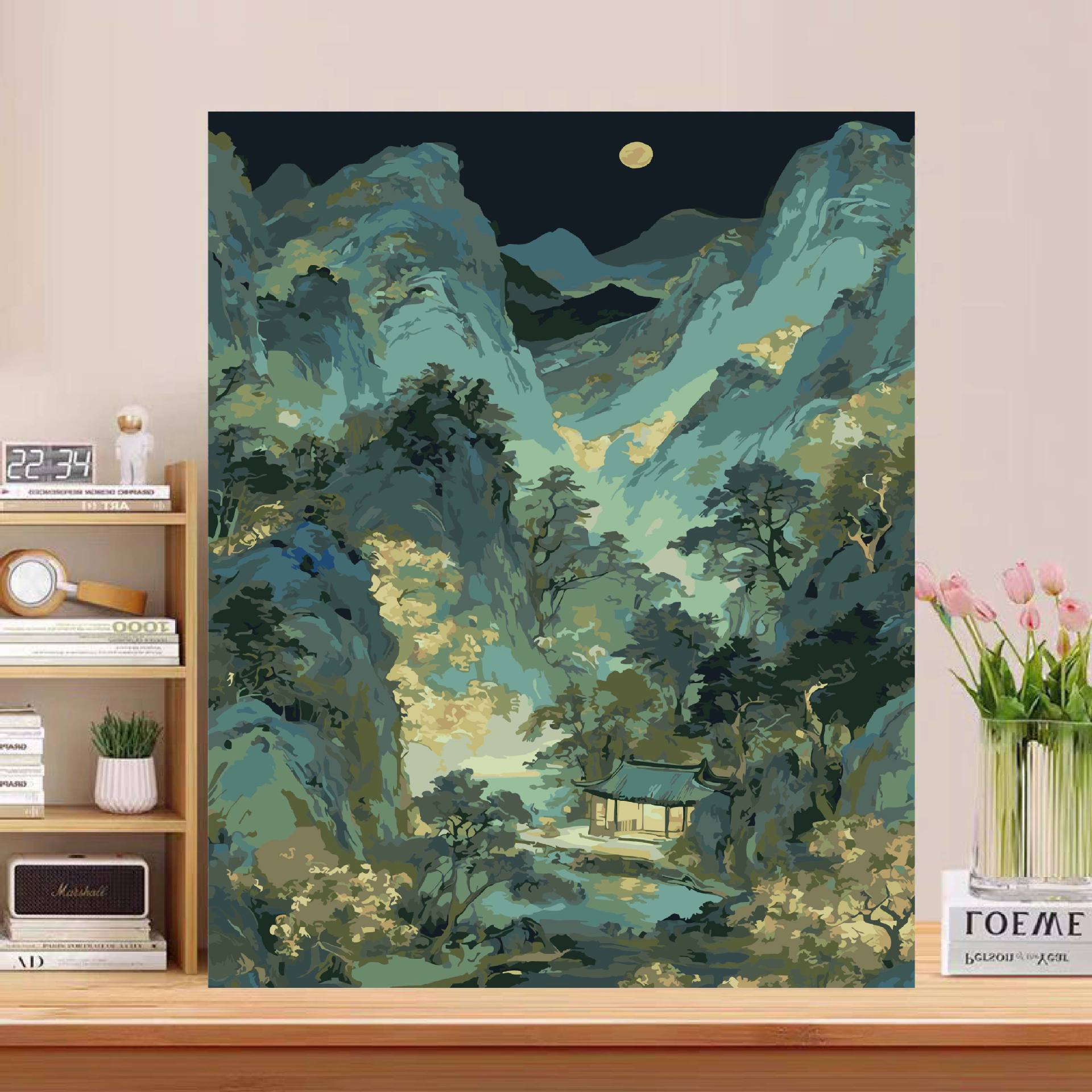 Miles de miles de paisajes antiguos pinturas al óleo digitales hechas a mano DIY relleno pintado acrílico decoración de aceite colgante regalo