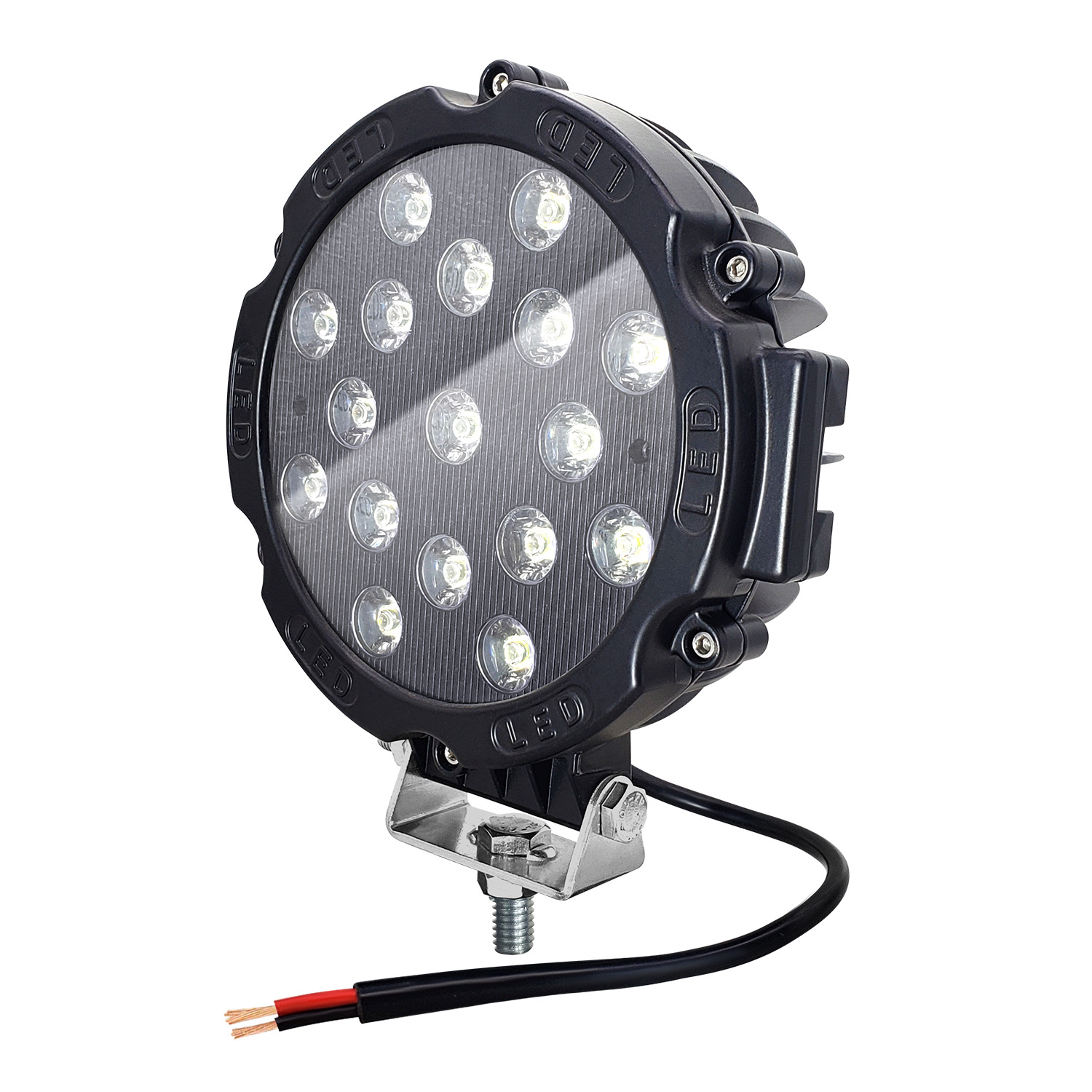 Luz de trabajo LED redonda de 7 pulgadas y 51W, luz para automóvil, luz para vehículo todoterreno, luz para montacargas, luz para vehículo de ingeniería, luz para camión, súper brillante.