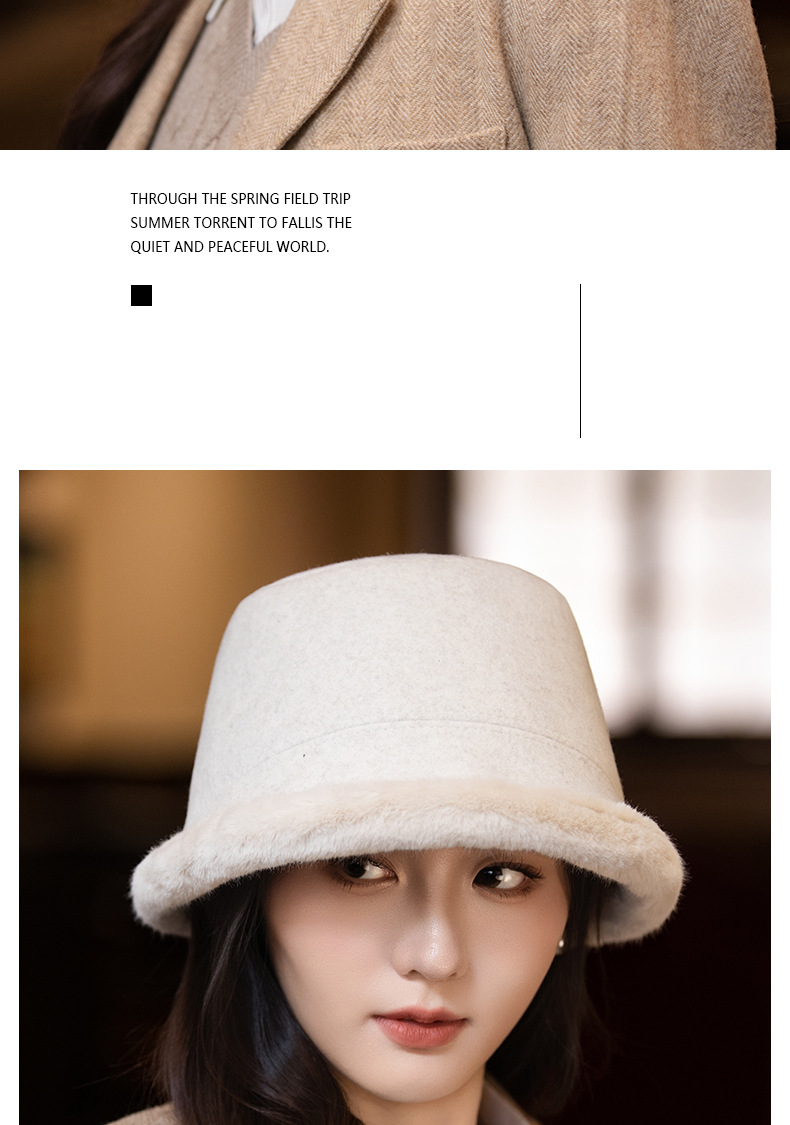 Cappello da pescatore caldo, spesso e foderato in pile, in stile giapponese, per donna, autunno inverno, elegante cappello a secchiello che snellisce il viso_voghion.com