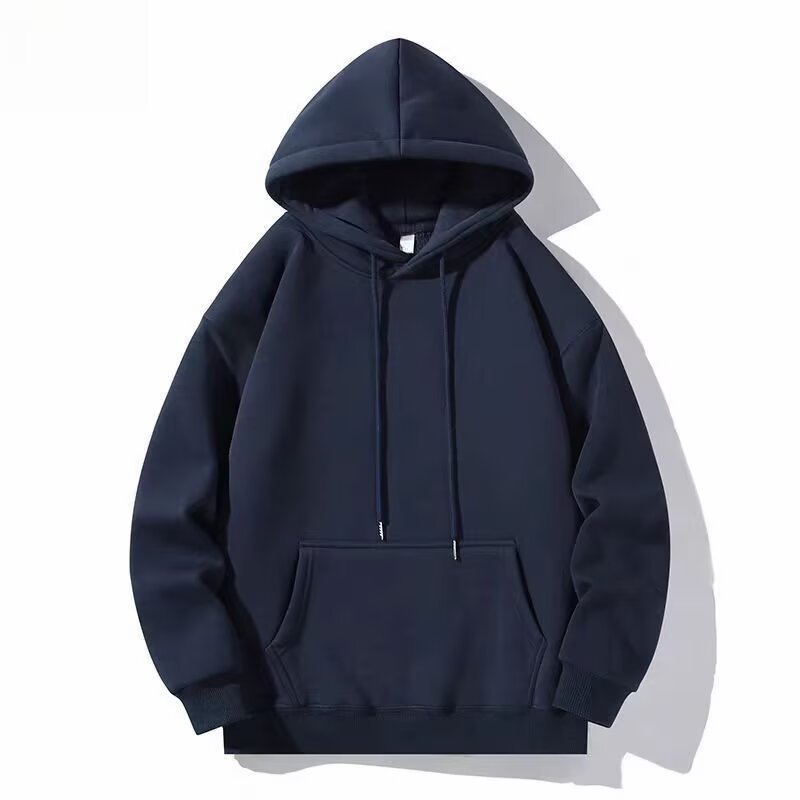 Heavyweight 350g Solid Color Cotton High-Quality Unisex Sports Sweatshirt with Double-Layer Hood, Pullover, Loose Casual Jacket