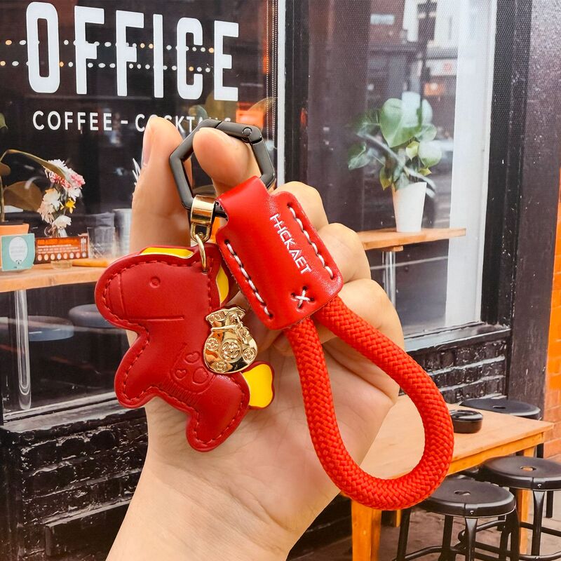 In-Stock Accessories: Hexagonal Buckle Bag Money Keychain, Creative Car Key Ring, Leather Braided Rope