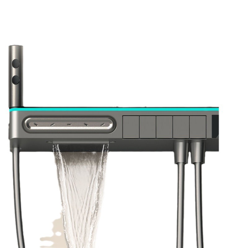 De alta gama blanco lechoso temperatura constante pantalla digital traje de ducha baño decoración spray de nuevo lámpara de eliminación de cloro traje sobrealimentado de cinco velocidades