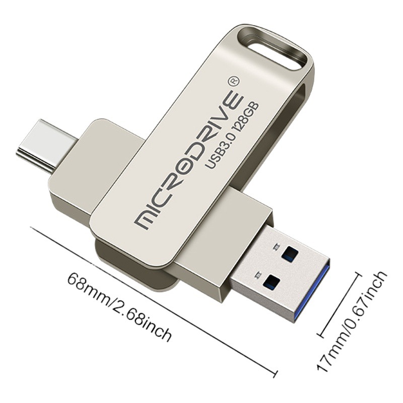 Disco flash usb de metal transfronterizo coche 64gU disco de gran capacidad 3,1 computadora de doble uso disco flash usb tipo-c teléfono móvil disco flash usb al por mayor