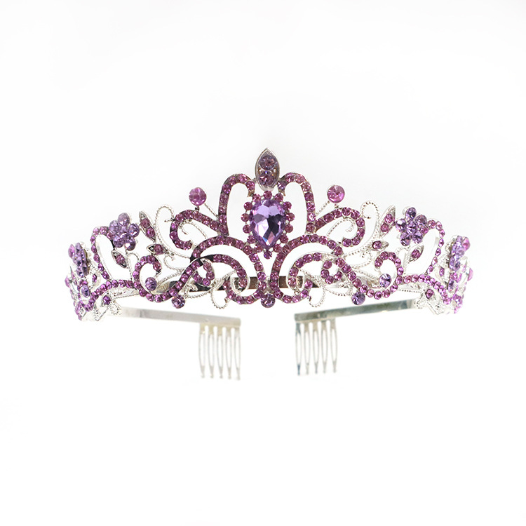 Corona de novia, tiara de metal para cumpleaños, accesorio para el cabello de reina, diadema para graduación, accesorio para el cabello en oro rosa