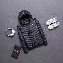 2025 New Fall Winter Embroidered RL Puffer Jacket Men's Stand Collar Plus Size Lightweight Casual Youth Short Coat