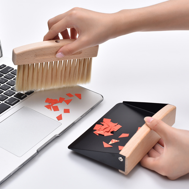 Desktop Broom and Dustpan Set for Home Use, Mini Broom for Pets, Computer Keyboard 2-Piece Cleaning Brush Set, Cross-Border Supply