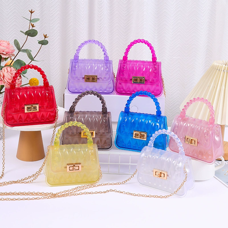 Новая прозрачная мини-сумка из ПВХ с заклепками, женская сумка-желе, маленькая сумка на цепочке, прямые поставки с фабрики, 2024 год