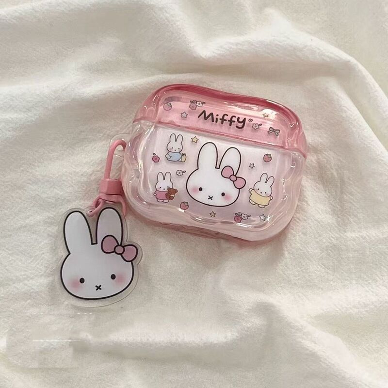 Pink Miffy Rabbit Bluetooth Protective Case Suitable for Airpods3/4 Third Generation Airpodpro2 Apple Earphone Case