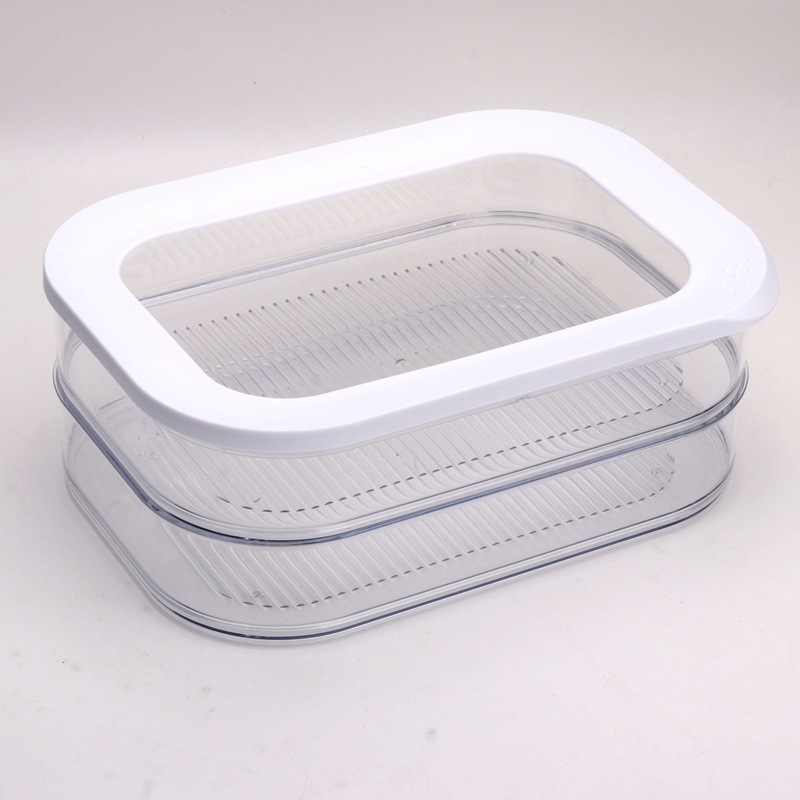 Caja de almacenamiento transparente transparente para lavado a máquina especial transfronterizo con tapa para refrigerador de cocina de grado alimenticio