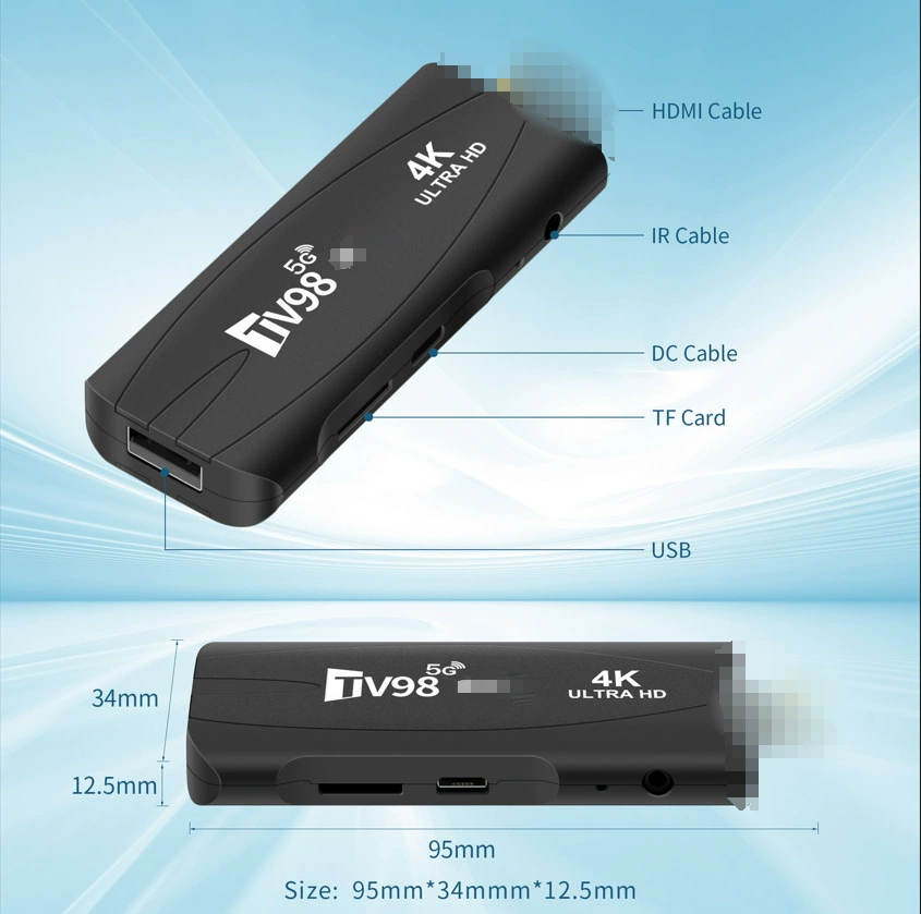 Tv98 новая торговая сет‑приставка — ТВ‑бокс Android, 5G Wi‑Fi, Bluetooth, HD