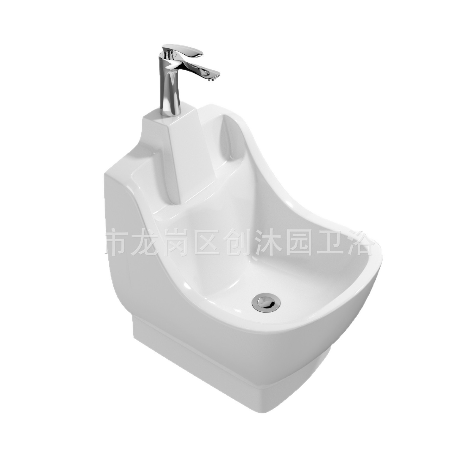 lavabo cerámico multifuncional para lavarse las manos, lavarse la cara y lavarse los pies, lavabo limpio pequeño conveniente para los ancianos